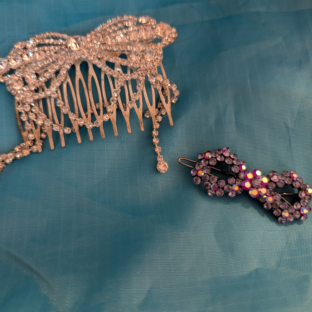 Unk Silver and Purple Hair Accessories Set